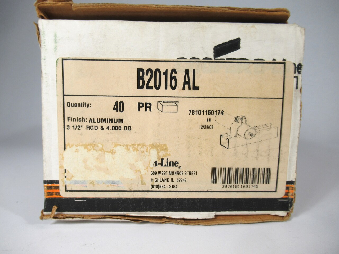Cooper B-Line B2016 Conduit Clamp 3-1/2" Lot Of 36 *Dmg Box* NEW