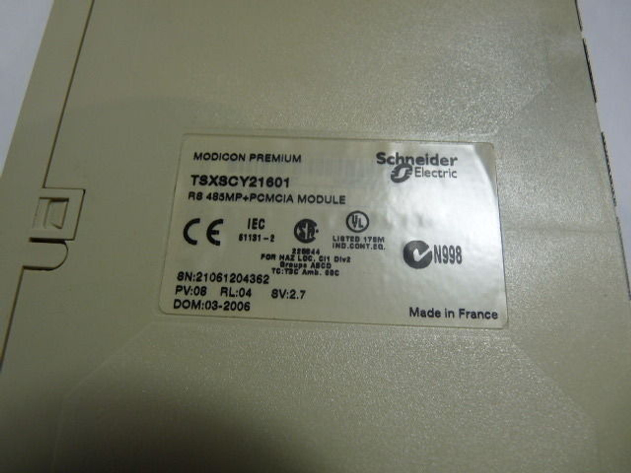 Schneider TSXSCY21601 Communication Module PV:08 RL:04 SV:2.7 USED