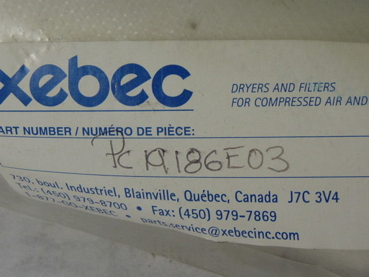 Xebec PC19186E03 Air Filter NWB