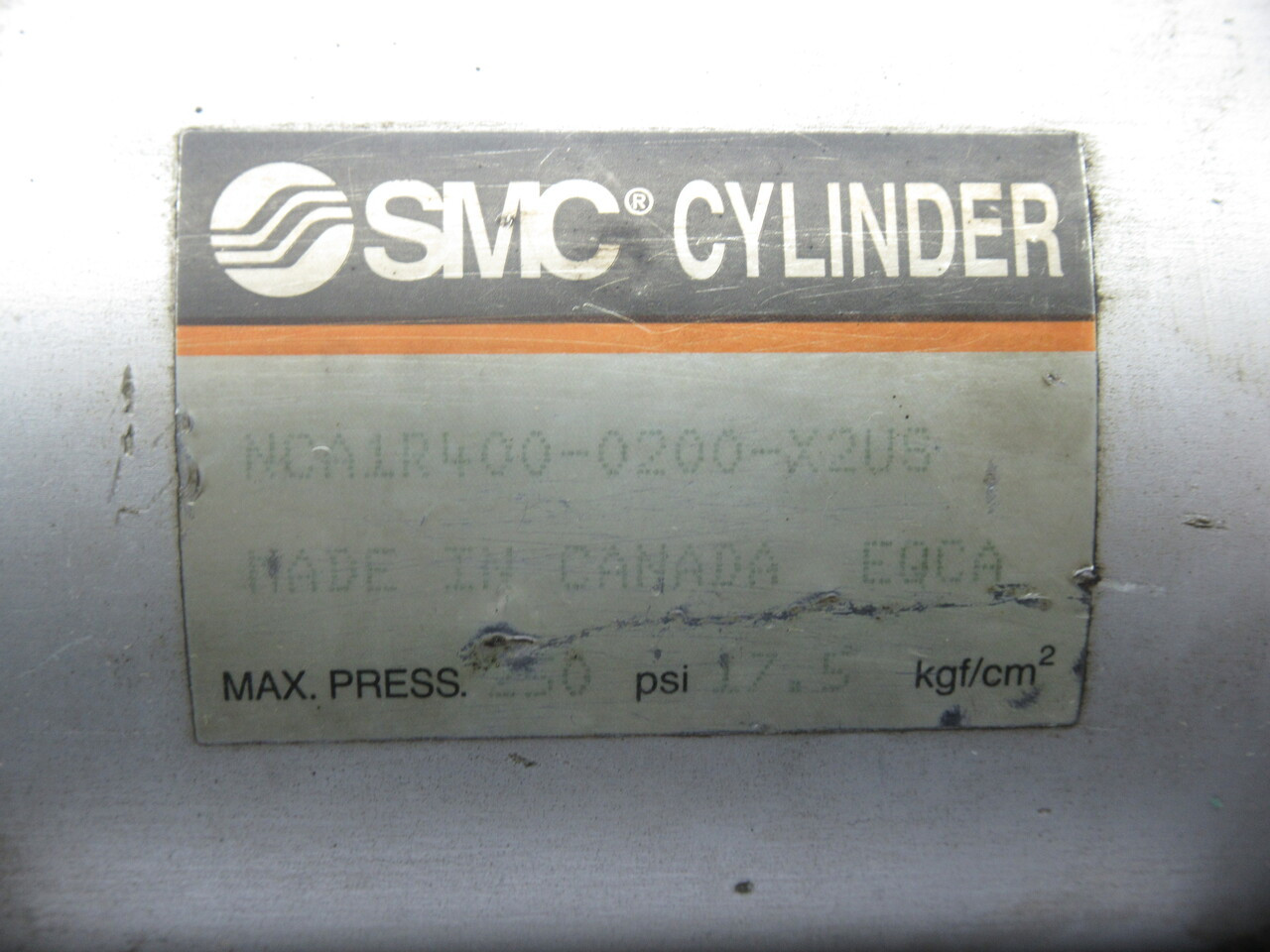 SMC NCA1R400-0200-X2US Medium Duty Air Cylinder 4" Bore 2" Stroke USED