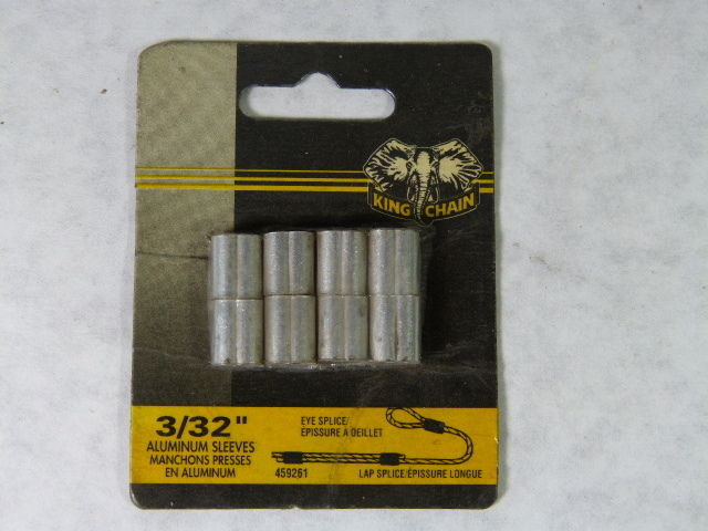 King Chain 459261 Aluminum Sleeve 3/32" Pack of 8 *Shelf Wear* NEW