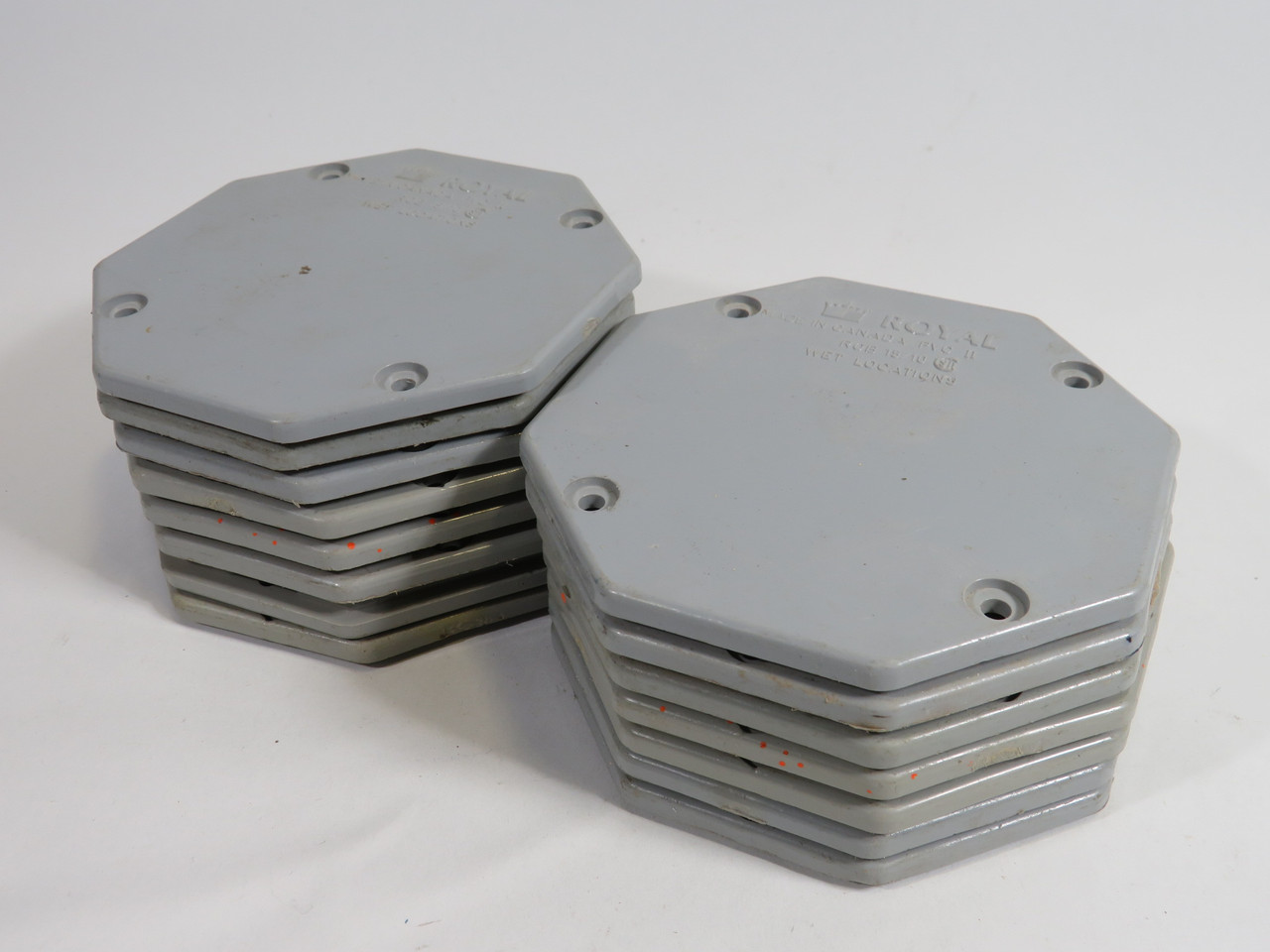 Royal ROB15/10 COVER ONLY for Octagonal PVC Slab Box 45520 Lot of 15 USED
