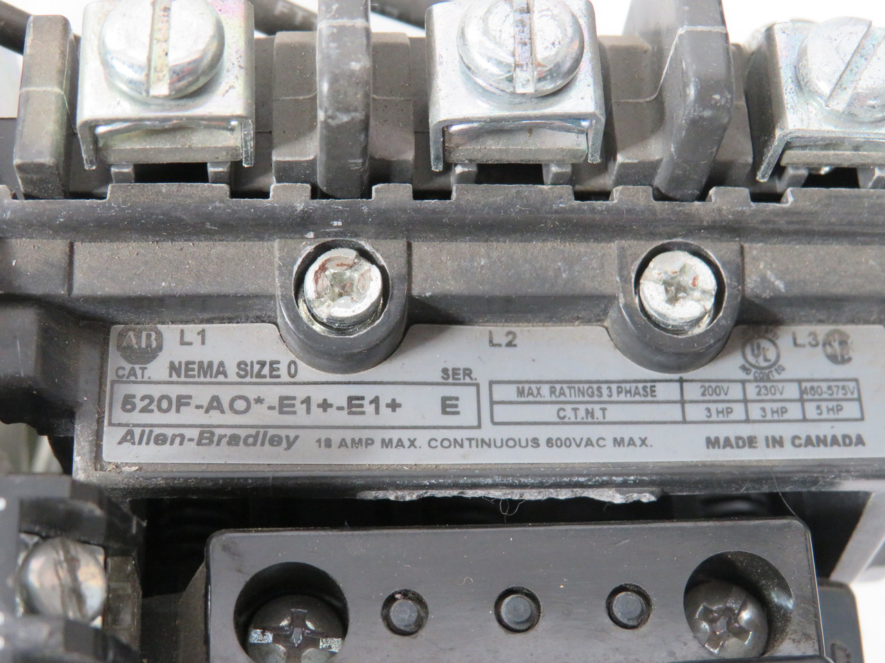 Allen-Bradley 520F-AOD-E1+-E1+ Series E Starter 115-120V@60Hz 110V@50Hz USED