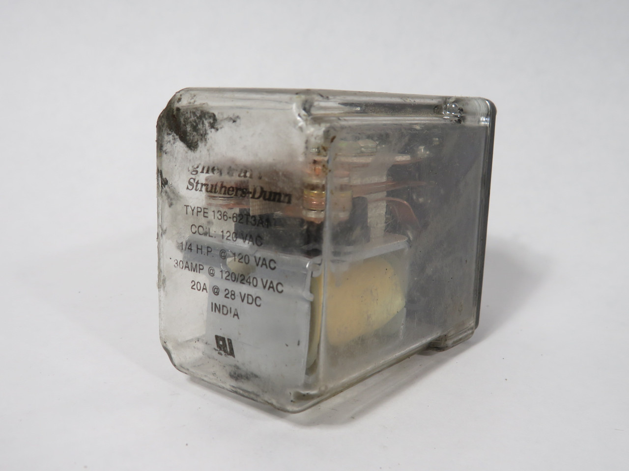 Struthers-Dunn 136-62T3A1 Relay 120V 30A@120/240V 20A@28VDC 8-Blade USED