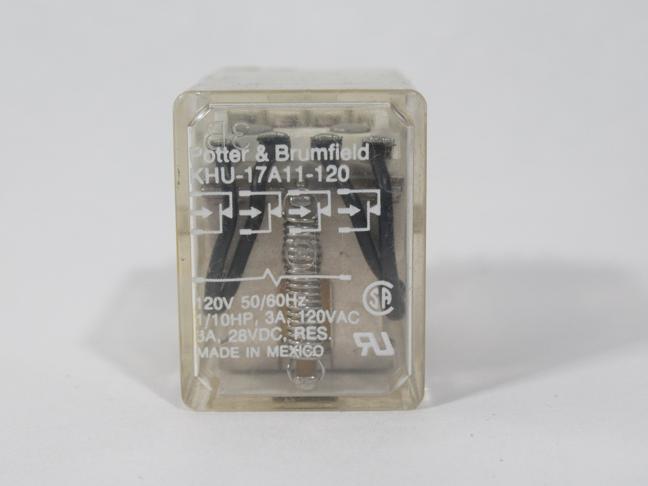 Potter & Brumfield KHU-17A11-120 Plug-In Relay 120V 3A@120V/28VDC 14-Blade USED