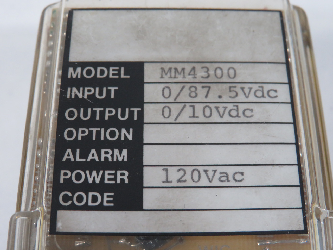 Wilkerson MM4300 Transmitter 0/87.5VDC Input 0/10VDC Output 120V Power USED