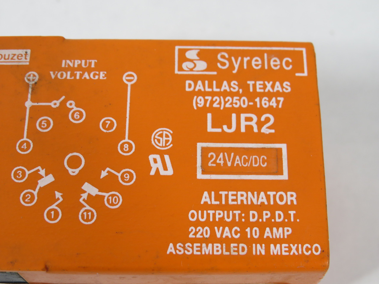 Crouzet LJR224AD Alternating Relay 24VAC/DC 10A 11-Pin USED