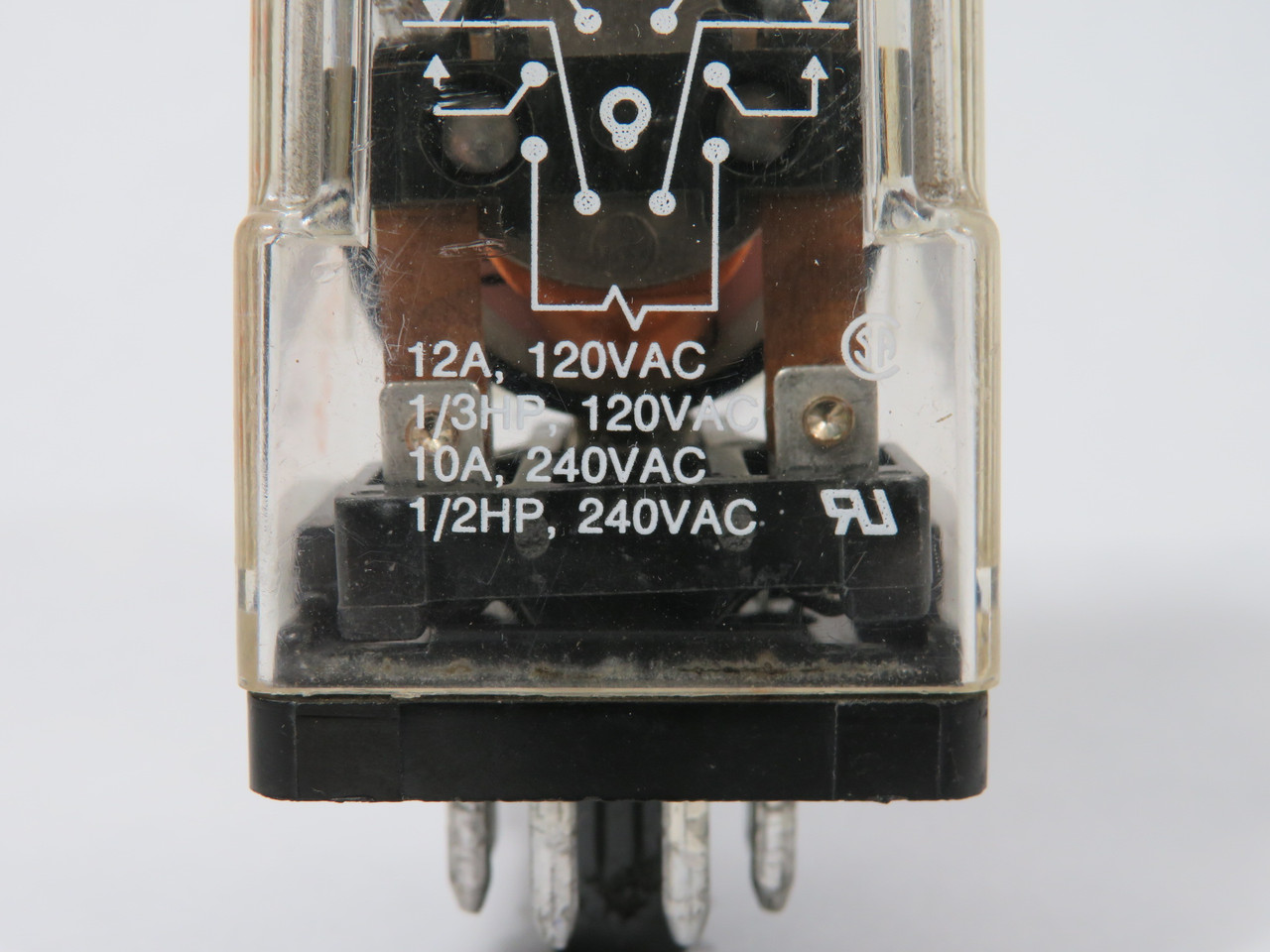 Potter & Brumfield KRPA-11AG-12 Relay 12V 12A@120V 10@240V 8-Pin USED