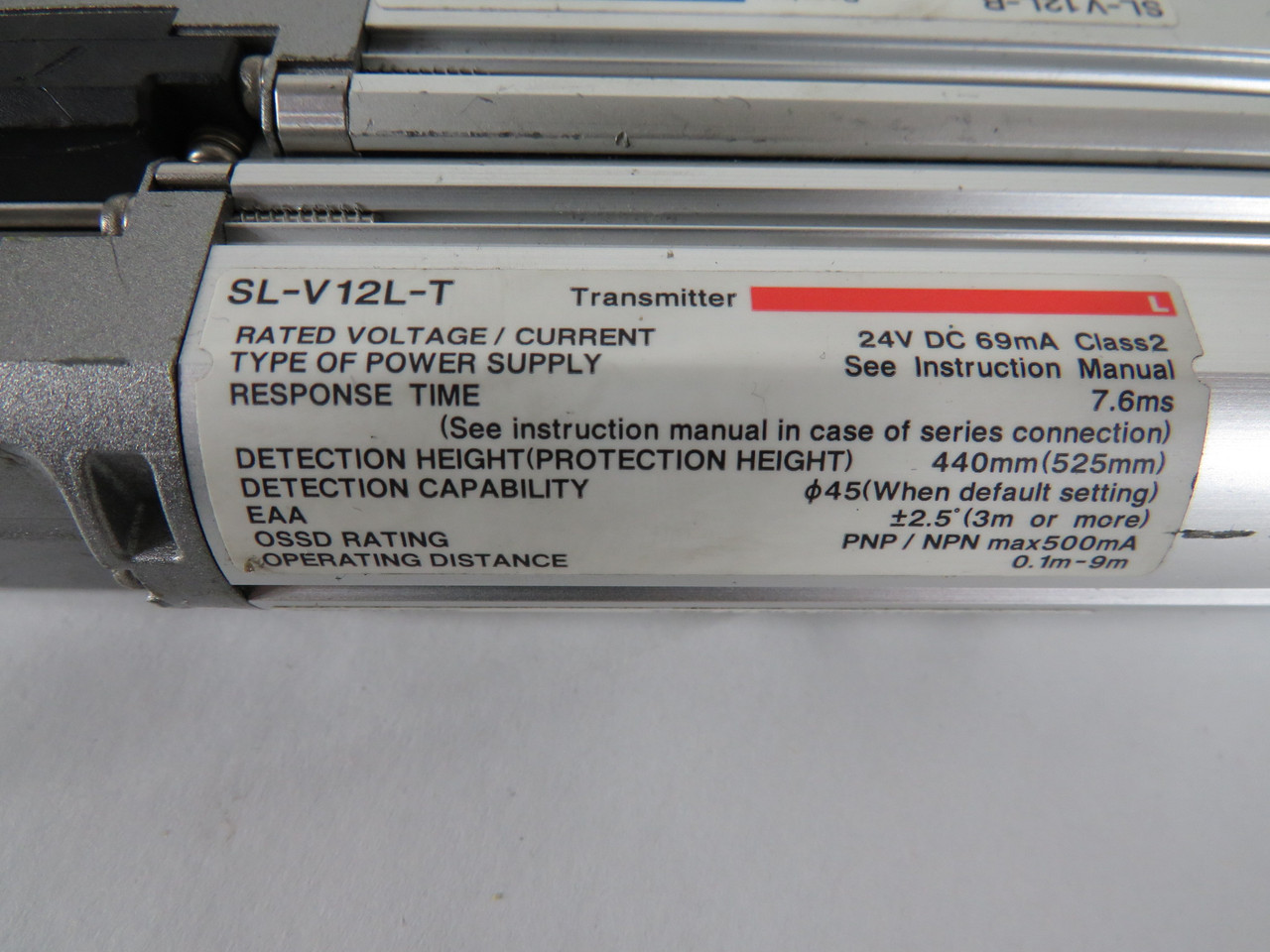 Keyence SL-V12L Safety Light Curtain Receiver/Transmitter 24V C/W SL-VS0-R USED
