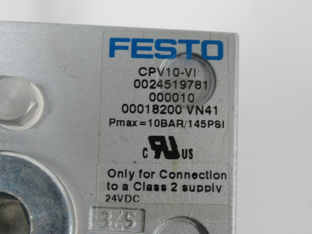 Festo CPV10-VI-10P-10-4C-IC-R-V Manifold Assembly 10 bar 145 psi 24VDC USED