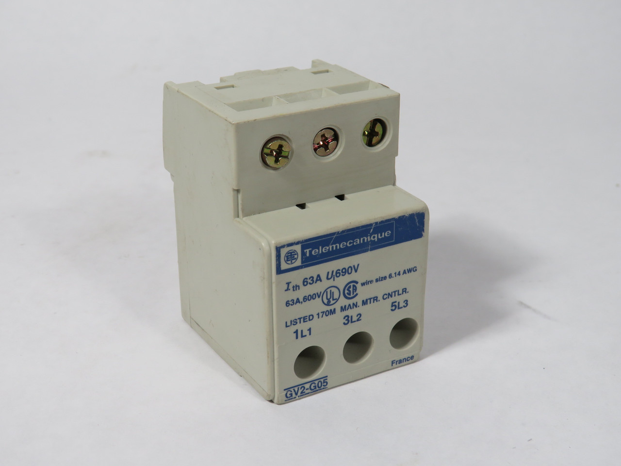 Telemecanique GV2G05 Contactor Terminal Block 690V 63A 3-Pole USED