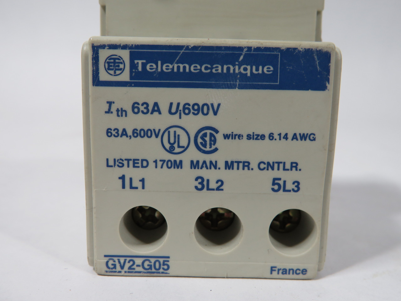 Telemecanique GV2G05 Contactor Terminal Block 690V 63A 3-Pole USED