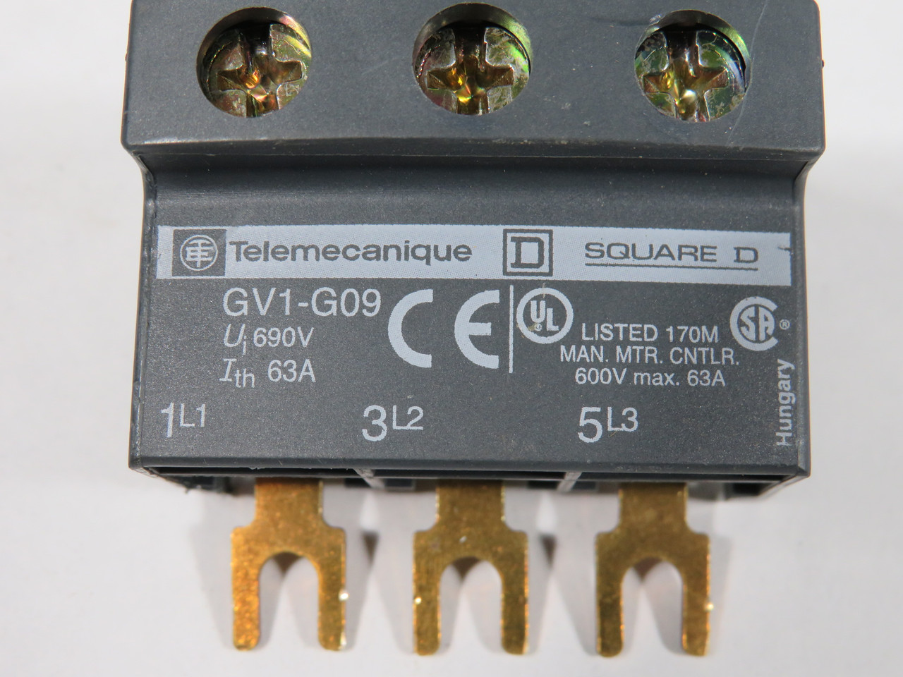 Telemecanique GV1G09 Contactor Terminal Block 690V 63A 3-Pole USED