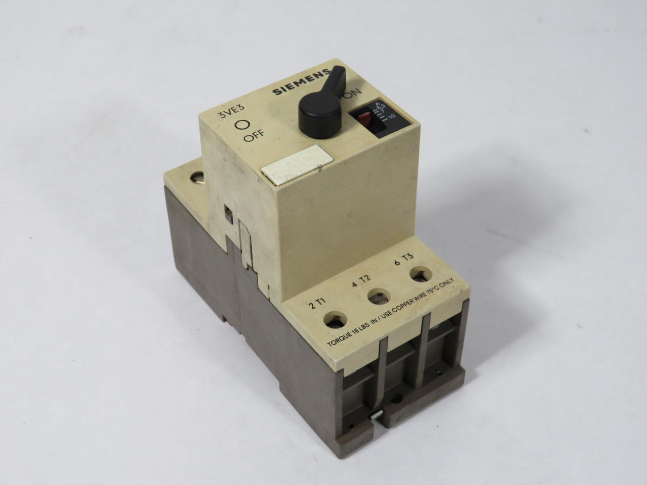 Siemens 3VE3000-2LA00 Motor Starter Protector 6.3-10A 400/500/690V USED