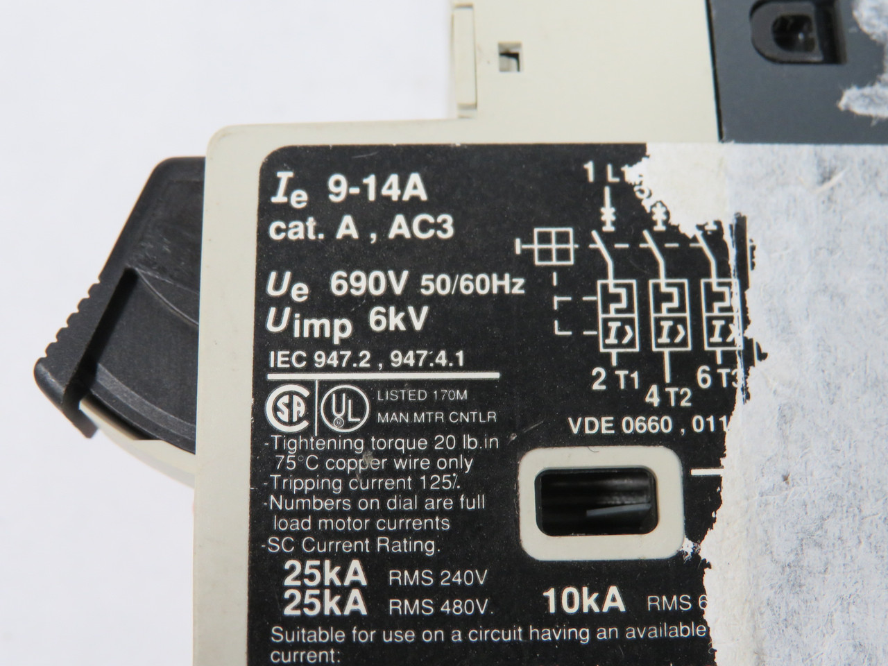 Telemecanique GV2-M16 Motor Starter Protector 9-14A 690V USED