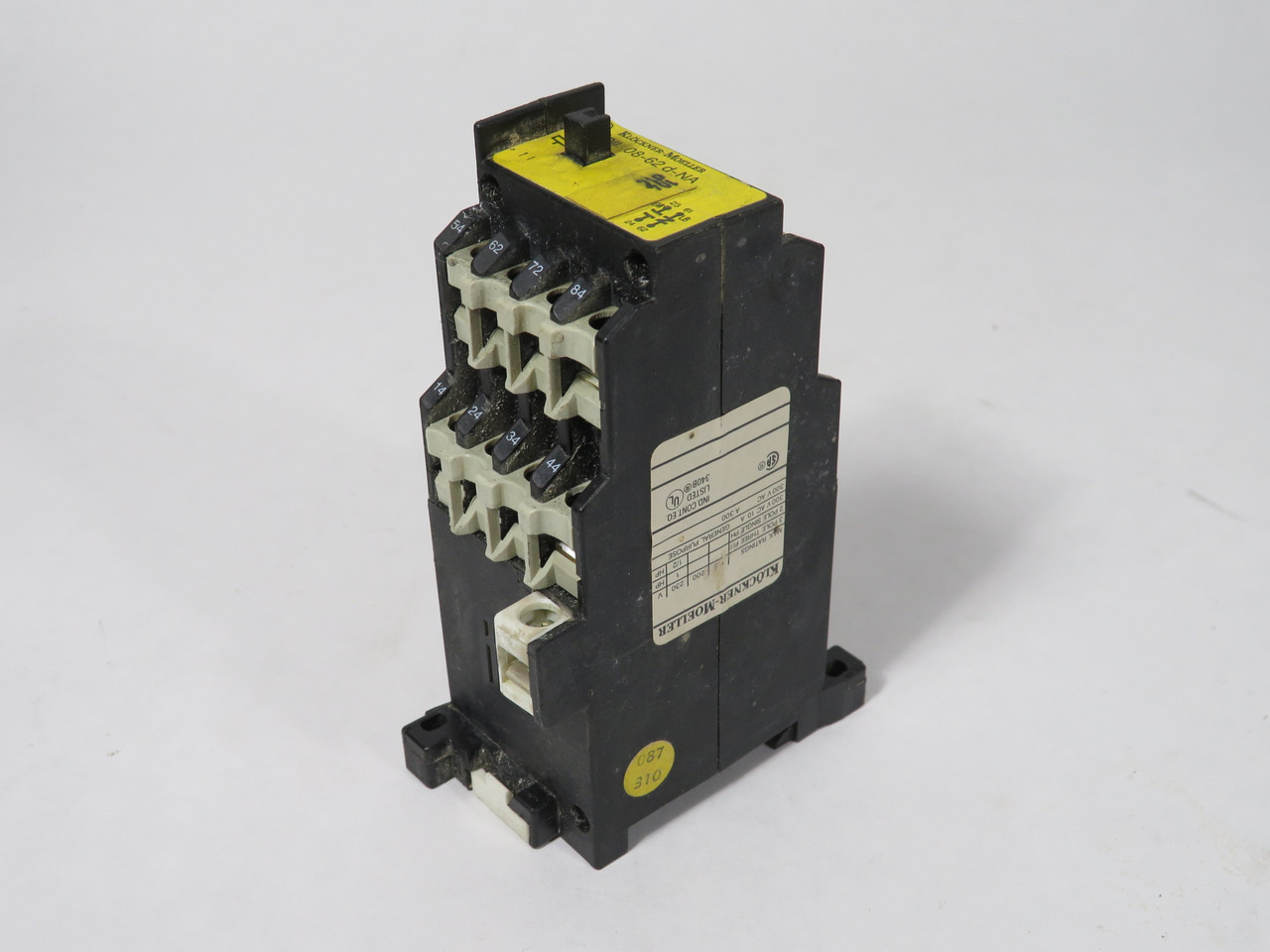 Klockner-Moeller DIL08-62d-NA Contactor 115V 60Hz NO COIL VOLTAGE STATED USED