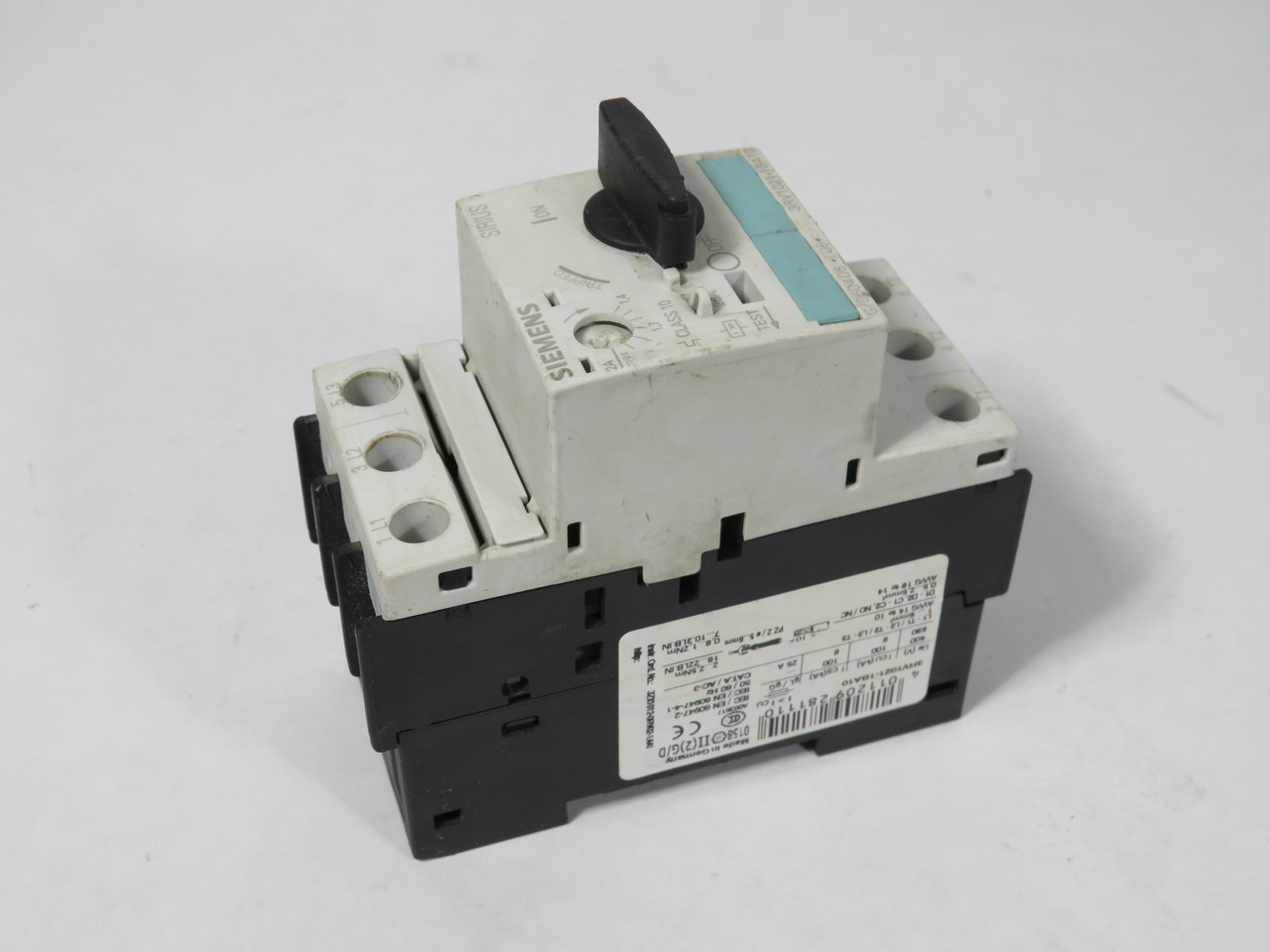 Siemens 3RV1021-1BA10 Motor Starter Protector 1.4-2A 690V Class 10 USED