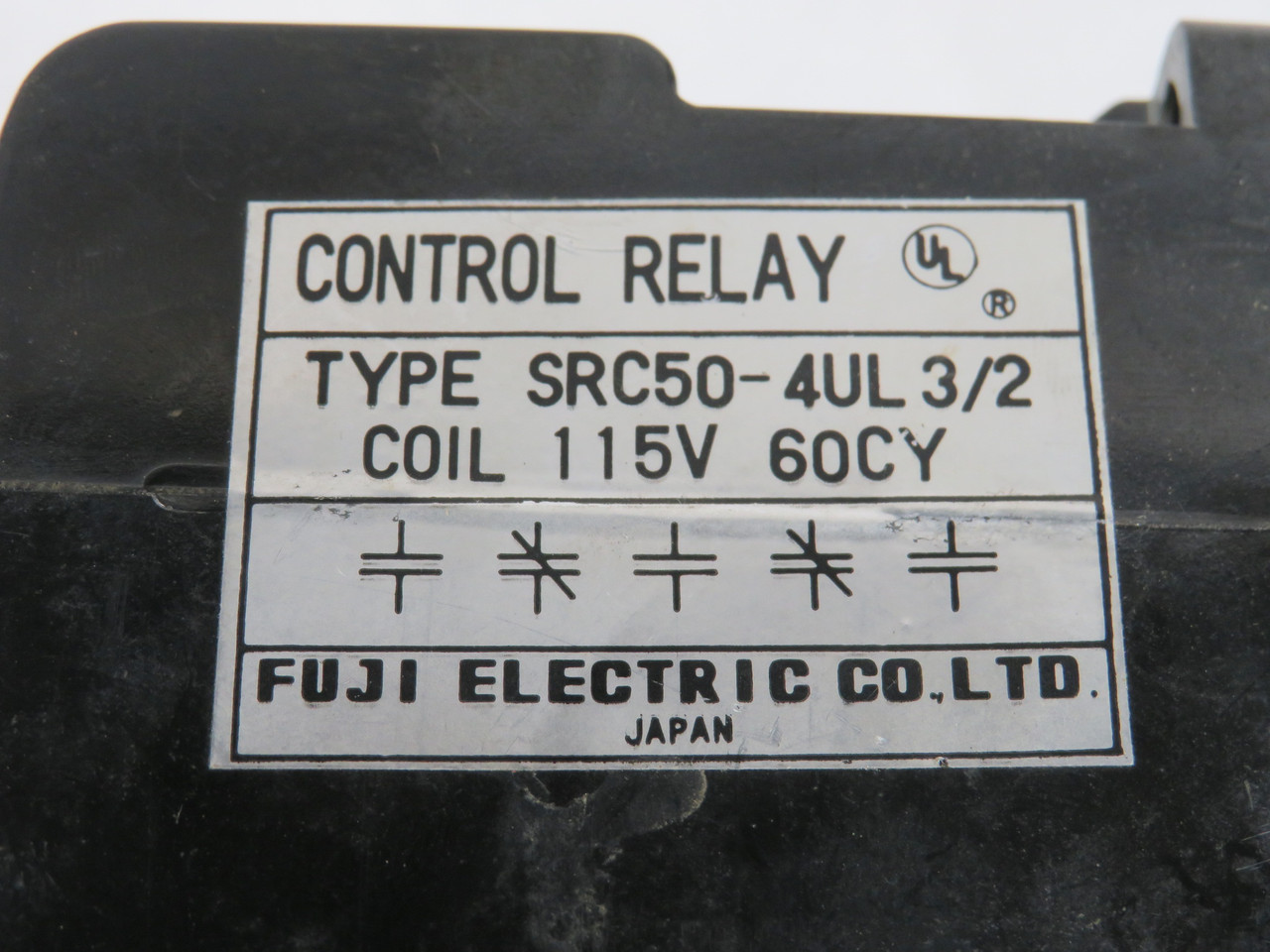 Fuji Electric SRC-50-4UL Auxiliary Relay 115V 60Hz 3NO 2NC MISSING LABEL USED