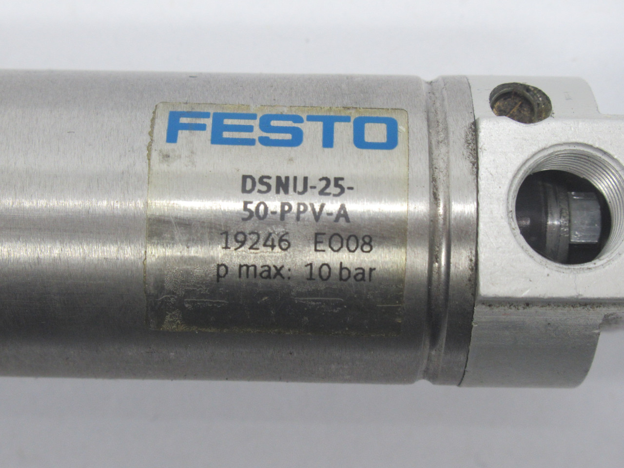Festo 19246 DSNU-25-50-PPV-A ISO Cylinder 25mm Bore 50mm Stroke 1-10 bar USED