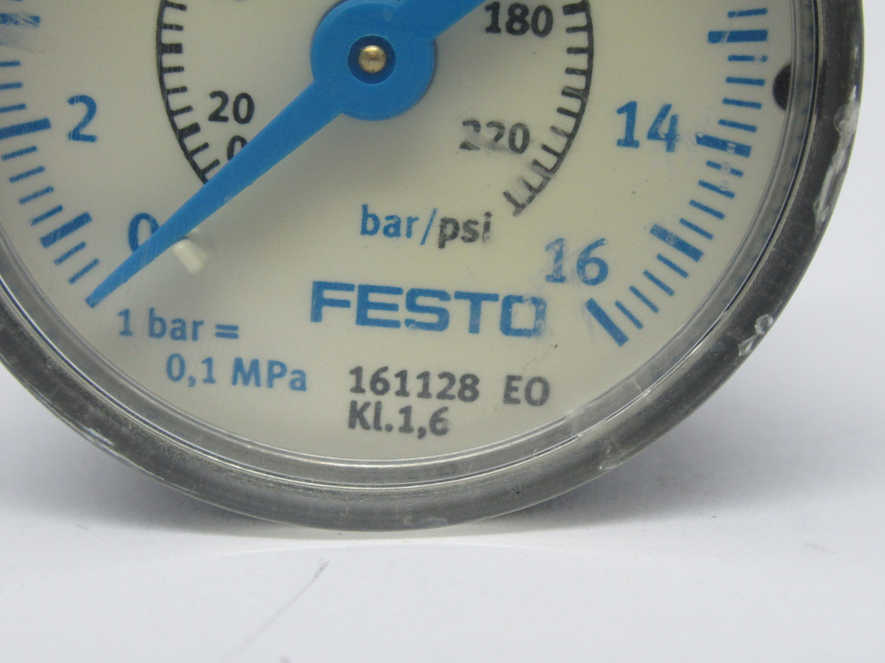 Festo 161128 MAP-40-16-1/8-EN Pressure Gauge 0-16 bar 0-232 psi 40mm D R1/8 USED