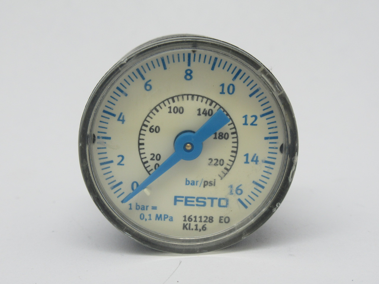 Festo 161128 MAP-40-16-1/8-EN Pressure Gauge 0-16 bar 0-232 psi 40mm D R1/8 USED