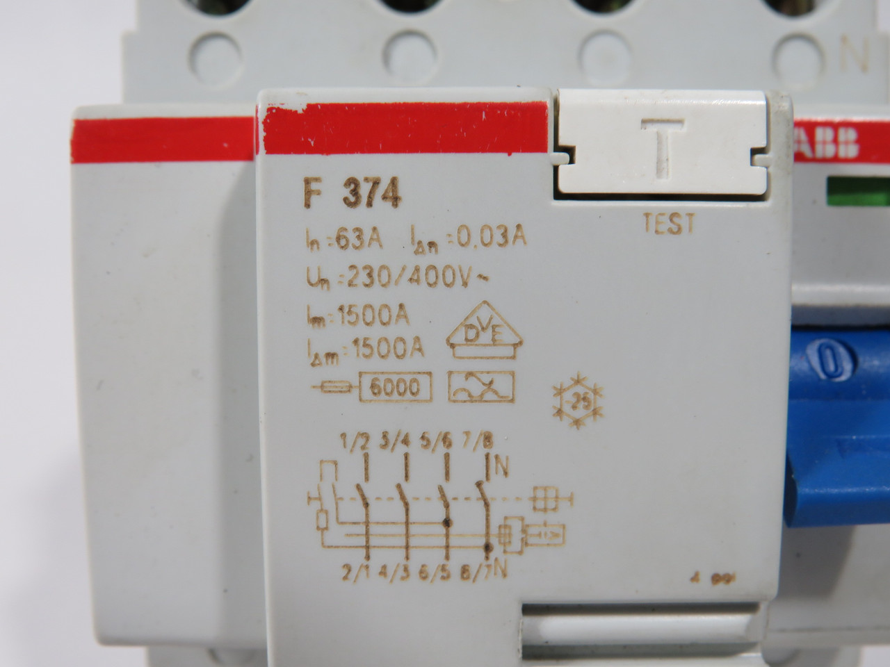 ABB F374-63/0.03 Circuit Breaker 63A 230/400V 4-Pole BOX DAMAGE NEW