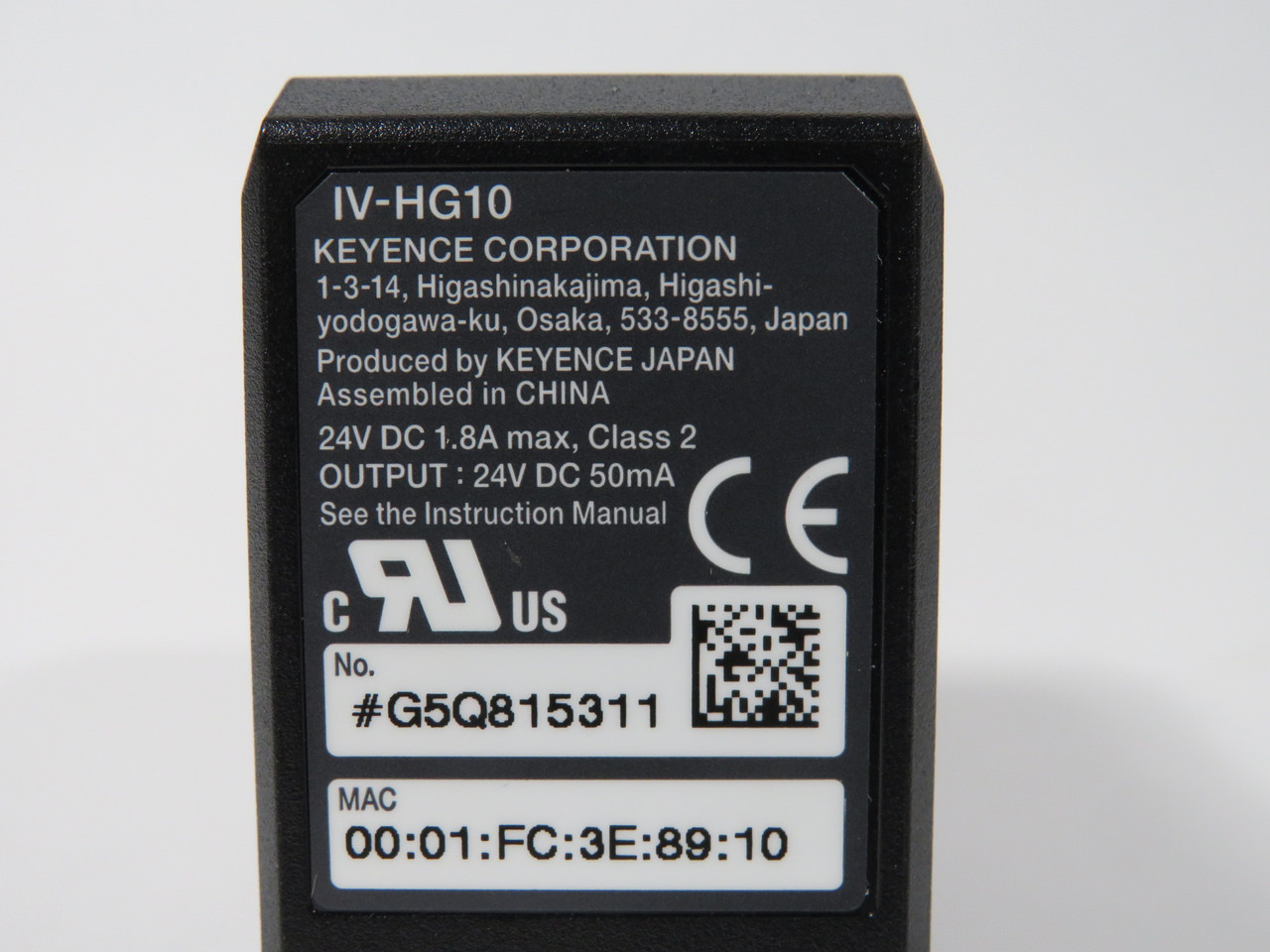 Keyence IV-HG10 Sensor Amplifier for IV-HG 24VDC 1.8A Output: 50mA USED