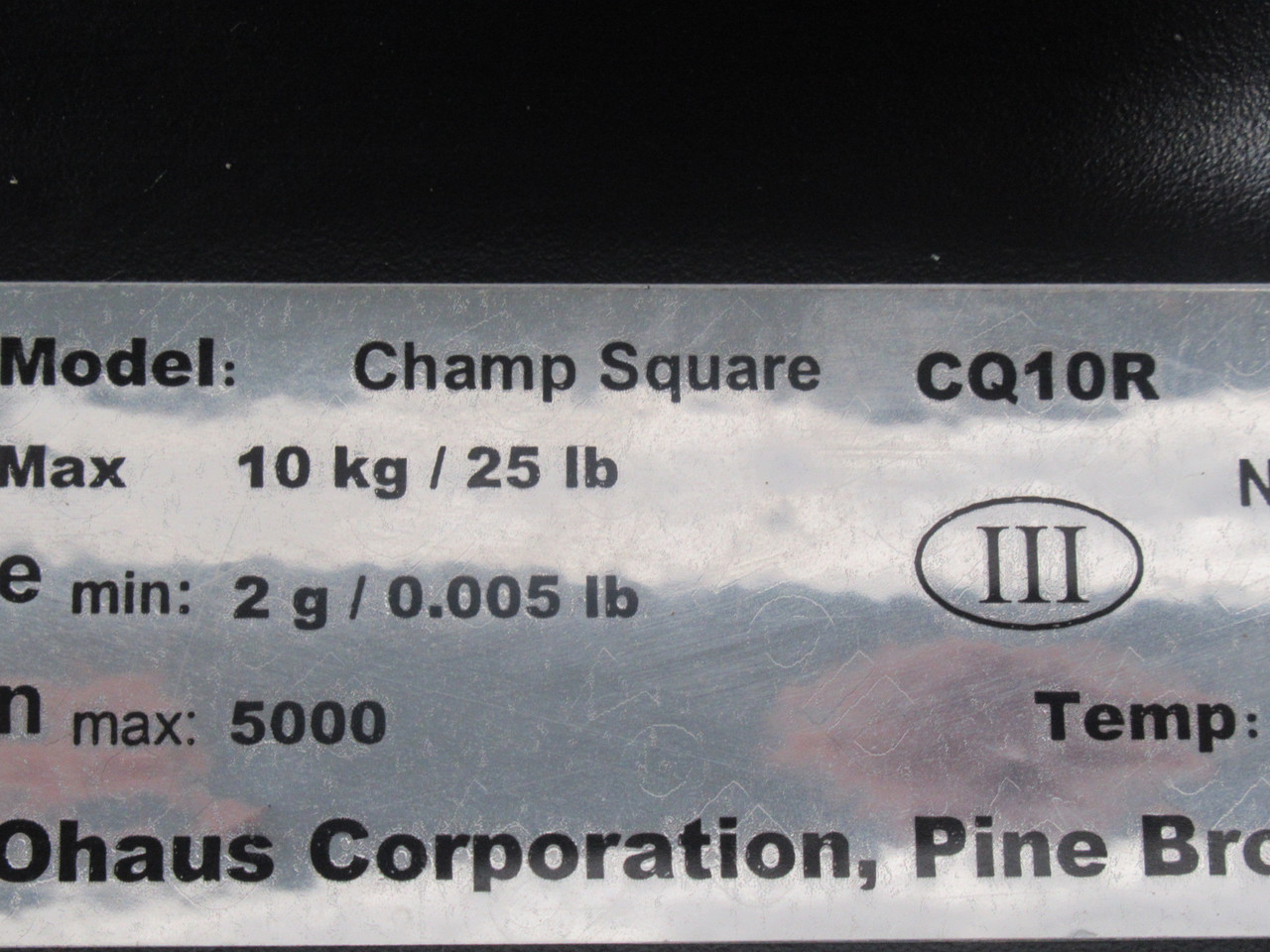 Ohaus CQ10R33 Champ Square Scale w/ CD-33 Indicator 25 x 0.002Lb USED