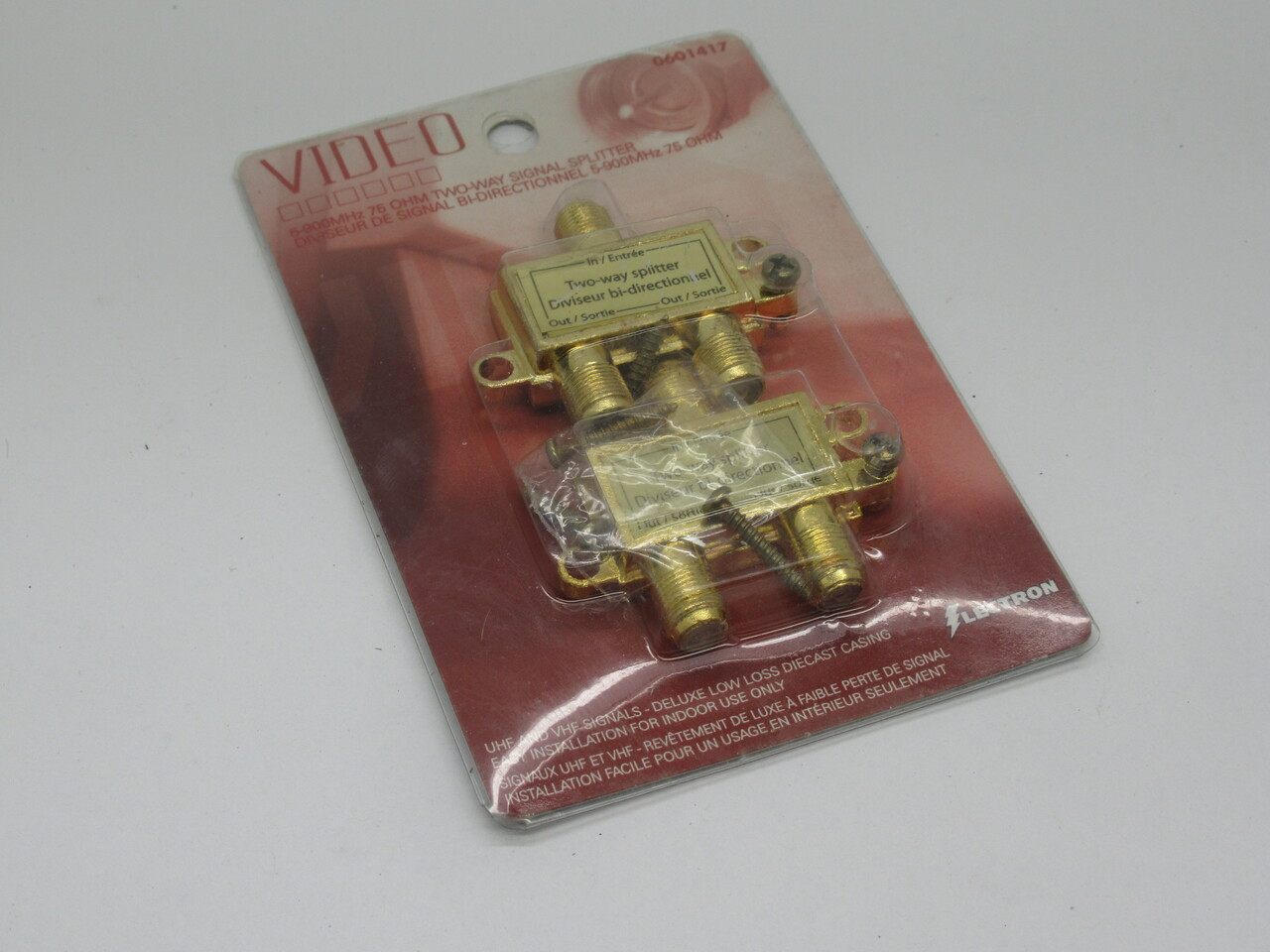Lectron 0601417 Two-Way Signal Splitter 5-900MHz 70 OHM 2 PACK NEW