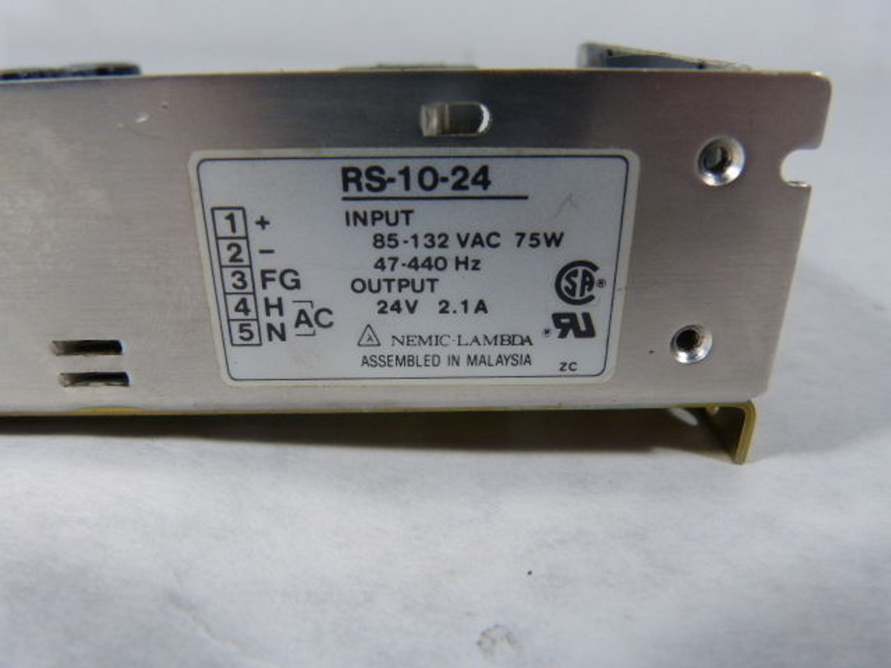 Lambda RS-10-24 Power Supply 24V 2.1A Out 85-132VAC 75W 47-440Hz USED