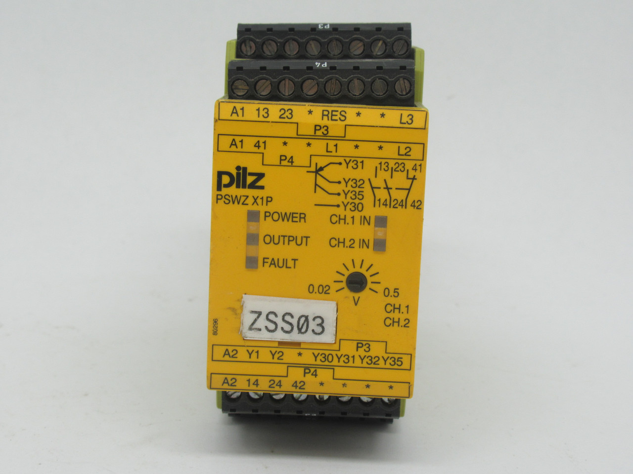 Pilz PSWZ-X1P-0,5V/24-240VACDC Safety Relay 24-240V 2NO 1NC 5VA 3W 50/60Hz USED