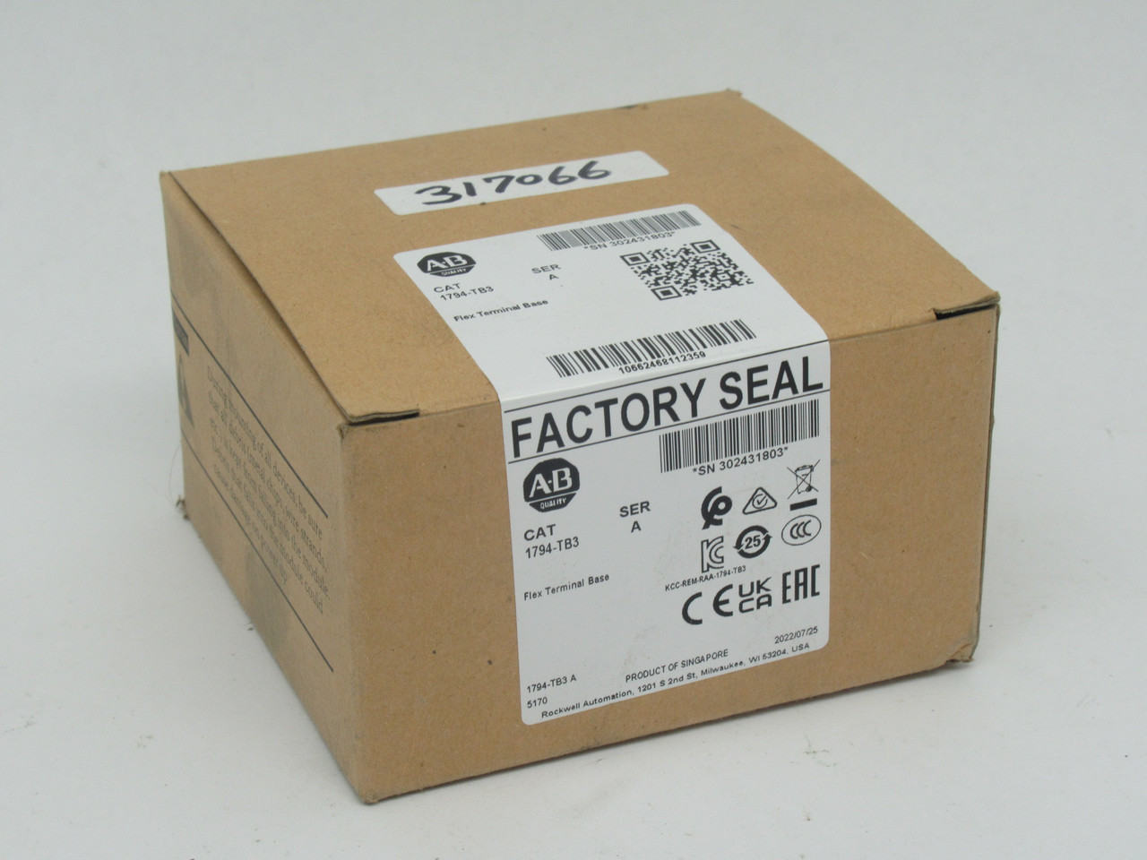 Allen-Bradley 1794-TB3 Flex Terminal Base Ser. A 16I/O *SEALED* NEW