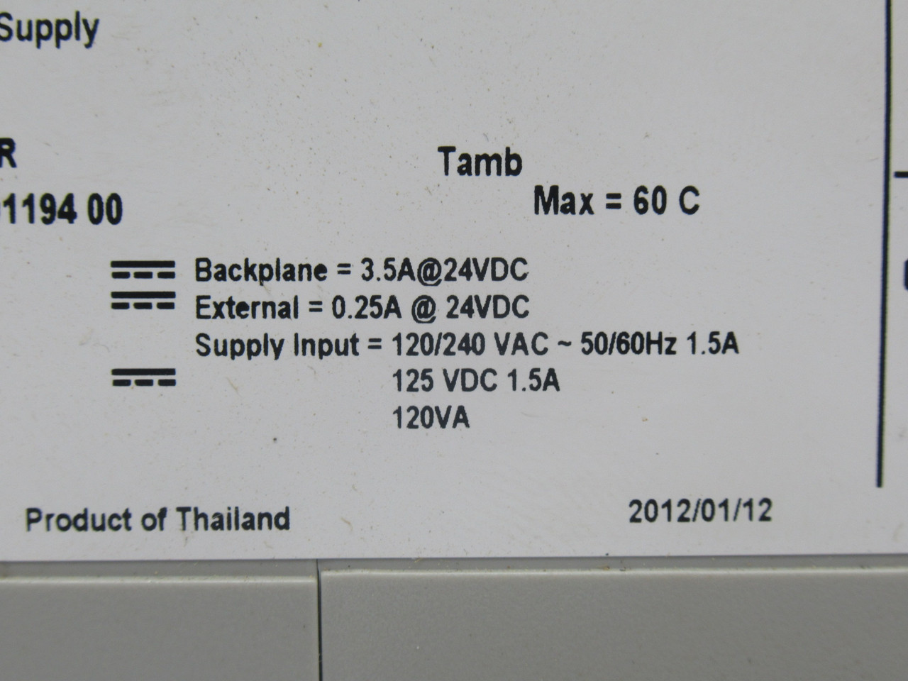 Allen-Bradley 1768-PA3 CompactLogix Power Supply Ser. A 24VDC 3.5A USED