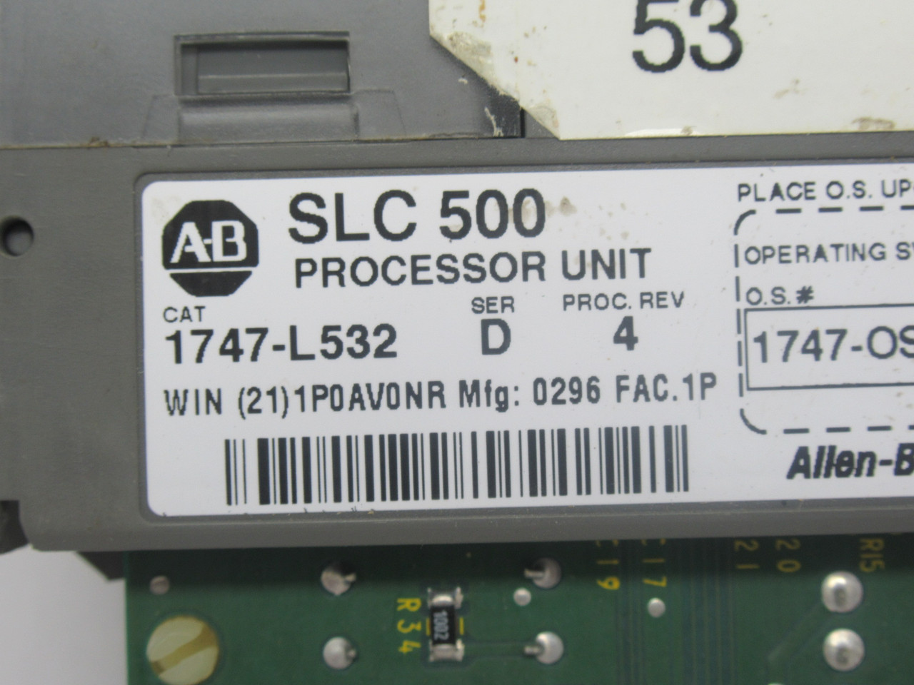 Allen-Bradley 1747-L532 SLC500 Processor Unit 16k *NO KEY* USED