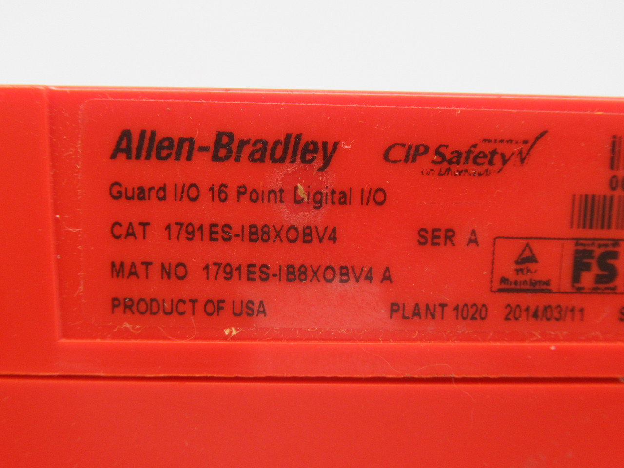Allen-Bradley 1791ES-IB8XOBV4 Guard 16-Pt Digital I/O Module Ser. A USED