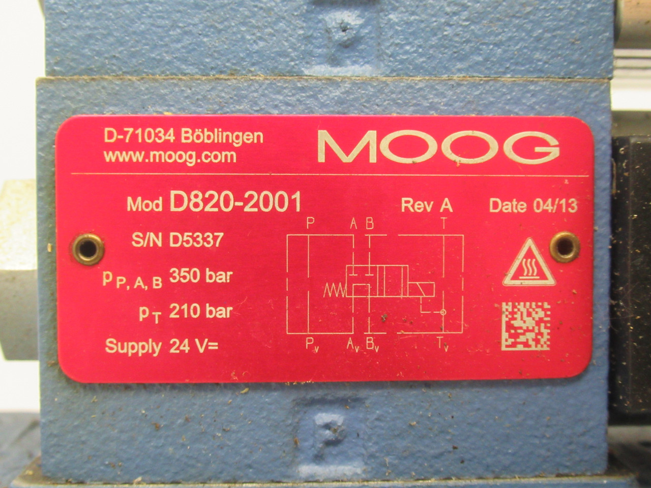 Moog D684Z4815G Proportional Control Valve 24VDC 280/350 bar USED