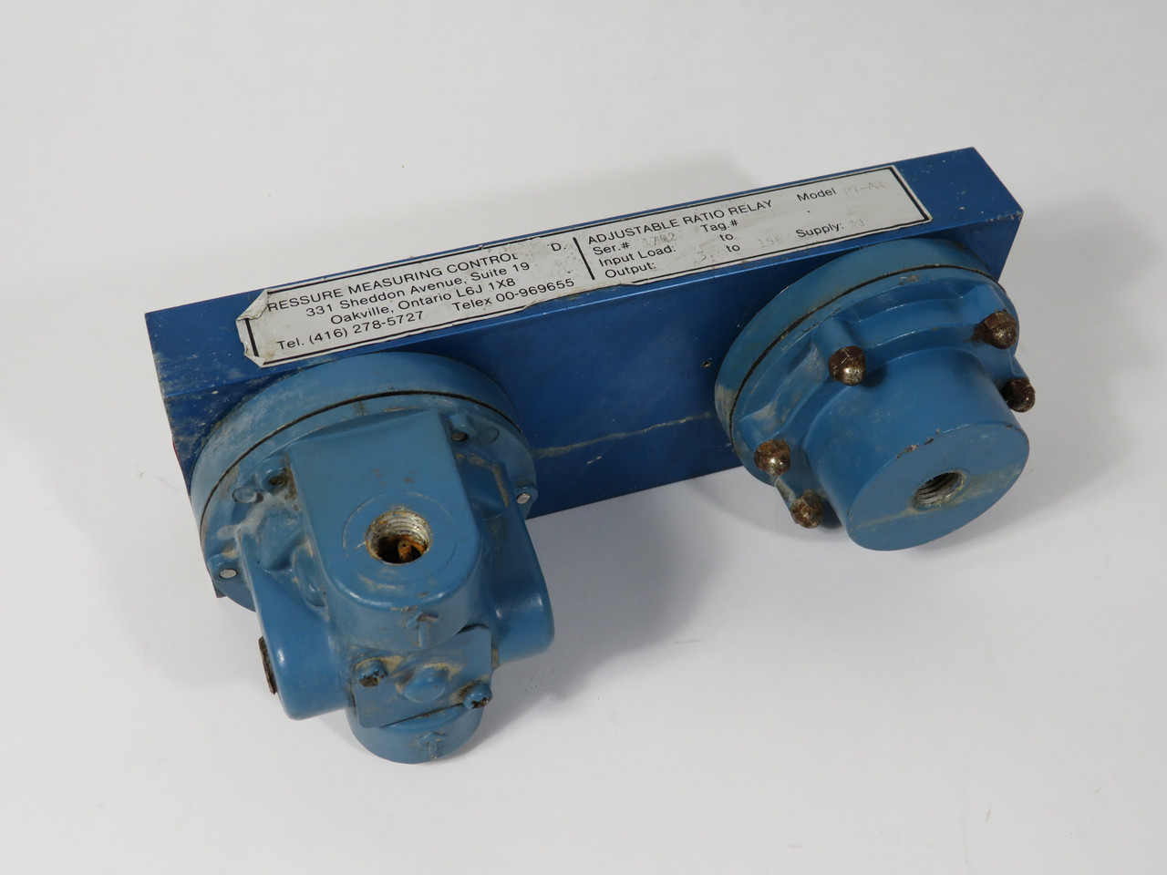 Pressure Machine Control PT-AR Adjustable Ratio Relay 20 psi USED
