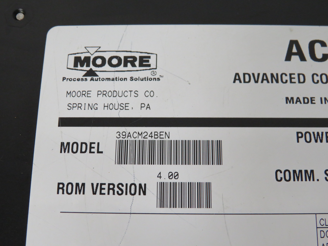 Moore 39ACM24BEN Advanced Control Module 24VDC 0.60A +/-15VDC USED