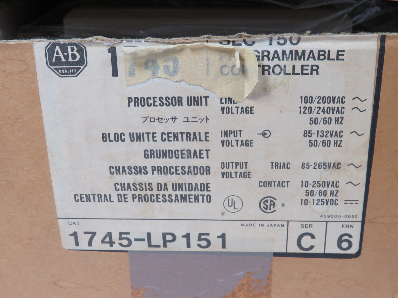 Allen-Bradley 1745-LP151 Series C Processor Unit 100/200V 120/240V 50/60Hz NEW