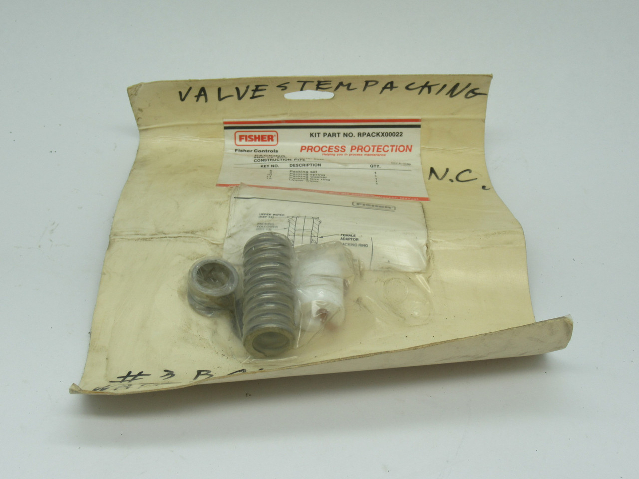 Fisher Controls RPACKX00022 Valve Replacement Packing Kit 1/2" Stem 2-13/16" NEW