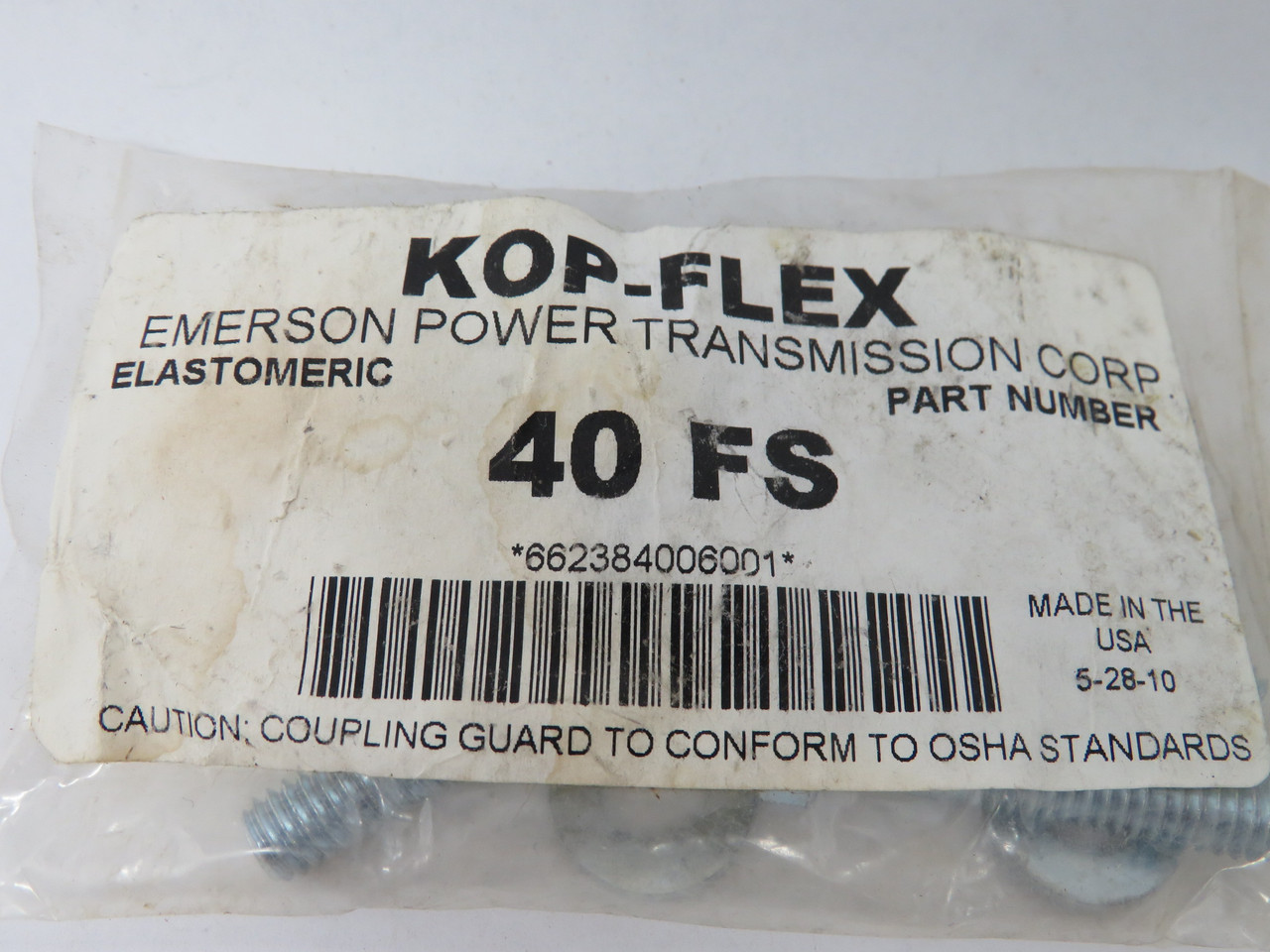 Kop-Flex 40-FS Elastomeric Coupling Fasteners Size 40 6-Pack NWB