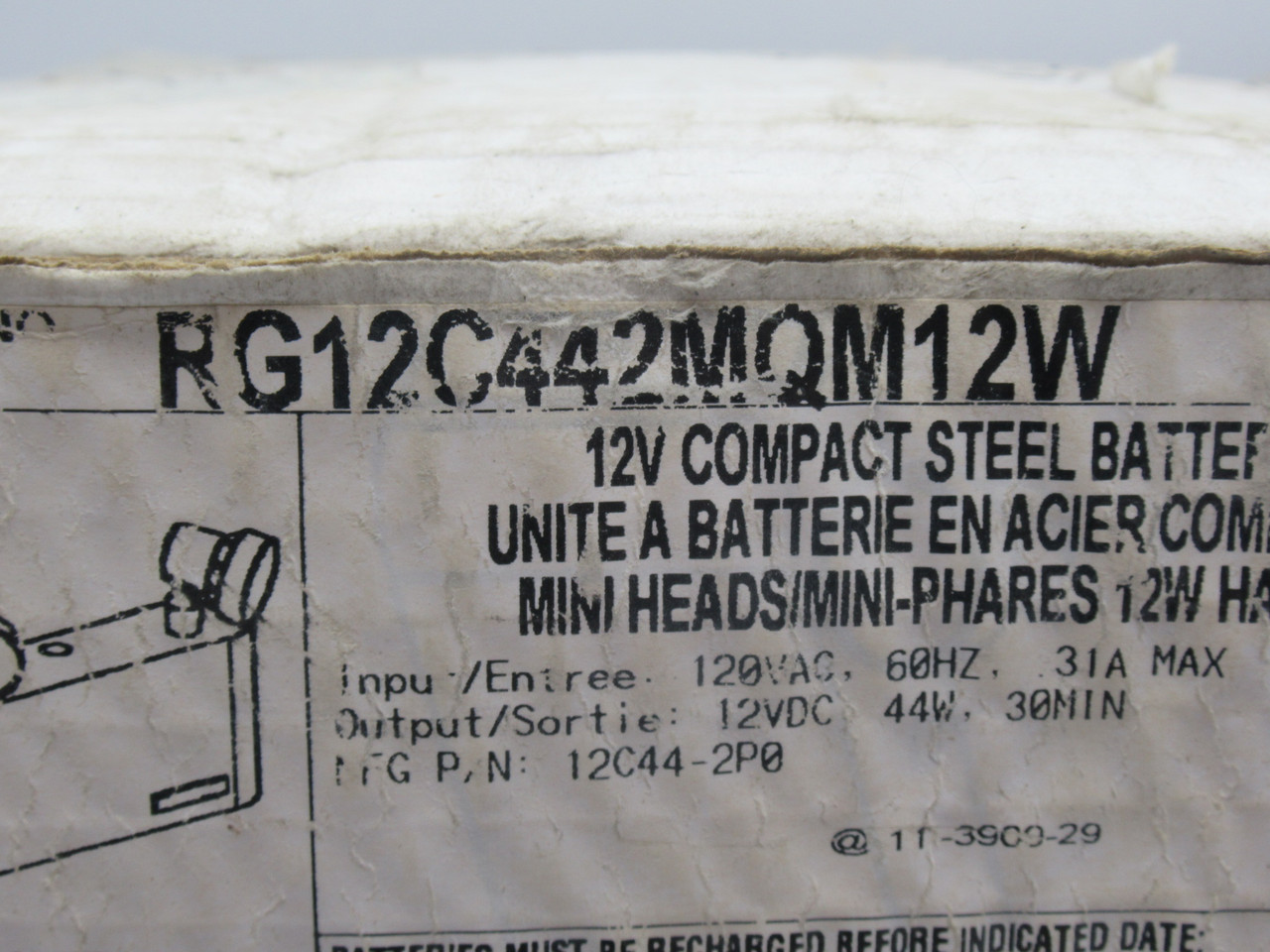 Thomas & Betts RG12C442MQM12W Lumacell Emergency Light System 12VDC 44W NEW