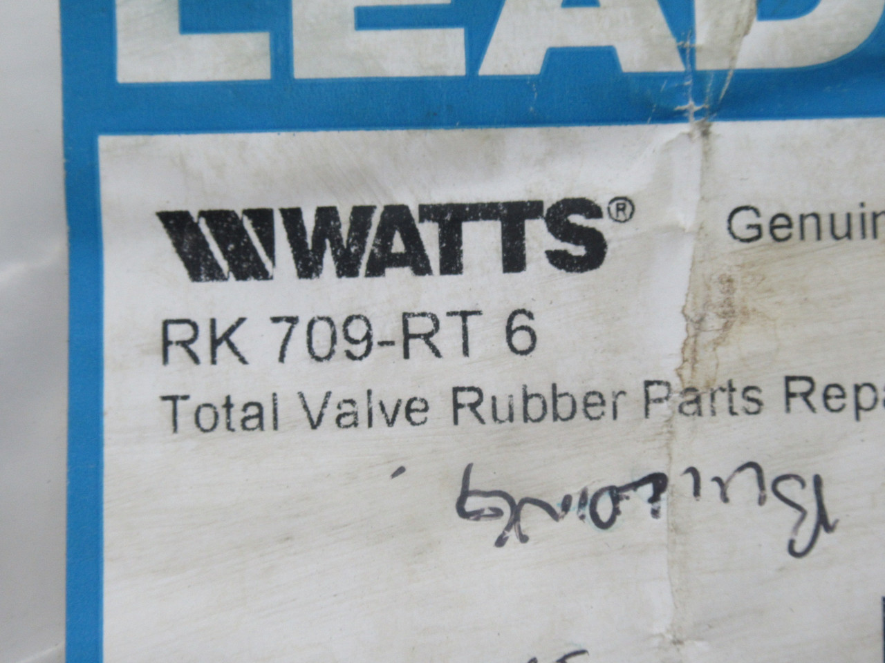 Watts RK709-RT6 Total Valve Rubber Parts Repair Kit 6" *RIPPED BAG* NWB