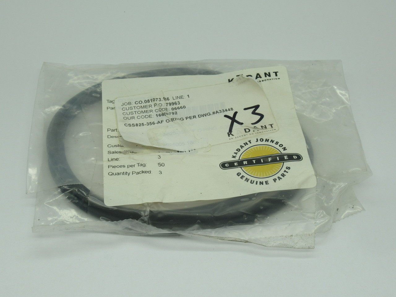 Kadant Johnson CSS825-356-AF O-Ring 5.35" ID 5.77" OD 3-Pack NWB