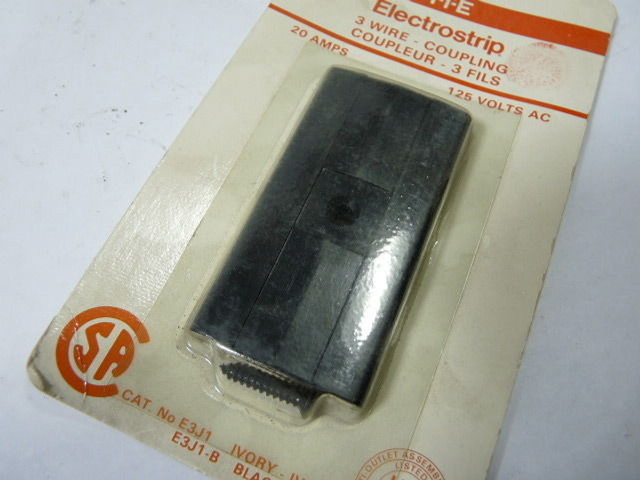 ITE E3J1-B Electrostrip 3 Wire Coupling 20A 125VAC BLACK NEW