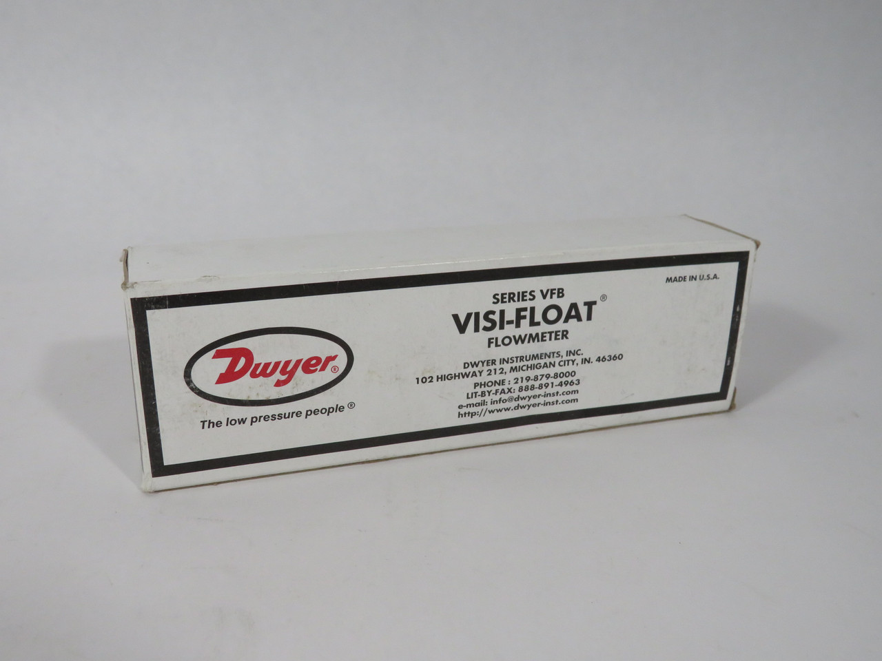 Dwyer VFB-53-SSV Acrylic Flowmeter 10-100 SCFH Air 4" Scale 1/8" NPT NEW