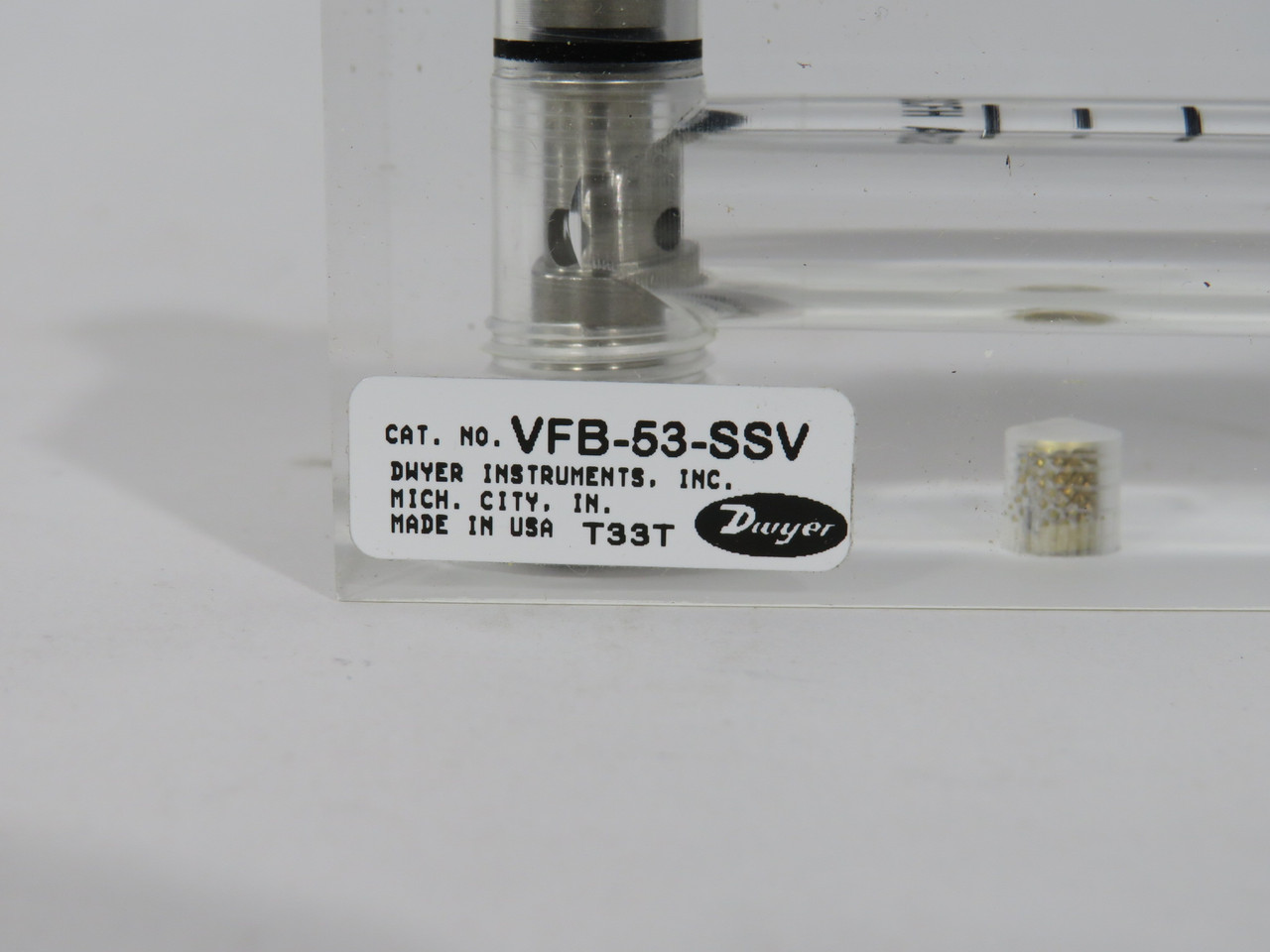 Dwyer VFB-53-SSV Acrylic Flowmeter 10-100 SCFH Air 4" Scale 1/8" NPT NEW