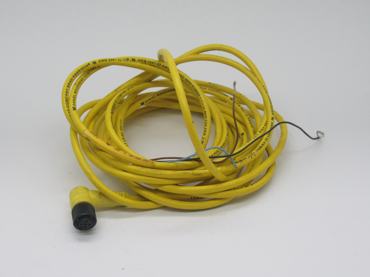 Brad Harrison 803001A09M050 Female Angled Cordset 3Pin 4A 250V CUT CABLE USED