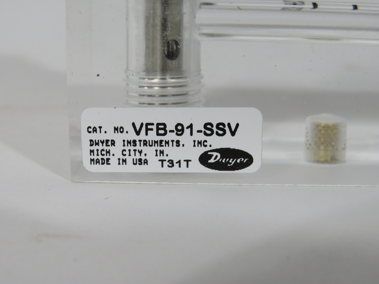 Dwyer VFB-91-SSV Acrylic Flowmeter 1-10 SCFH Air 4" Scale SHELF WEAR NEW
