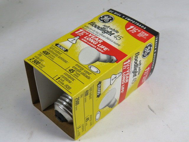 General Electric 45R20/SP/LL Soft White Floodlight 45W 120V 6-Pack BOX DMG NEW